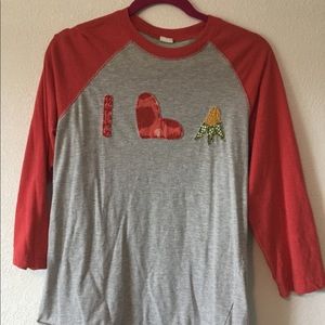 I love corn soft custom embroidered tee shirt